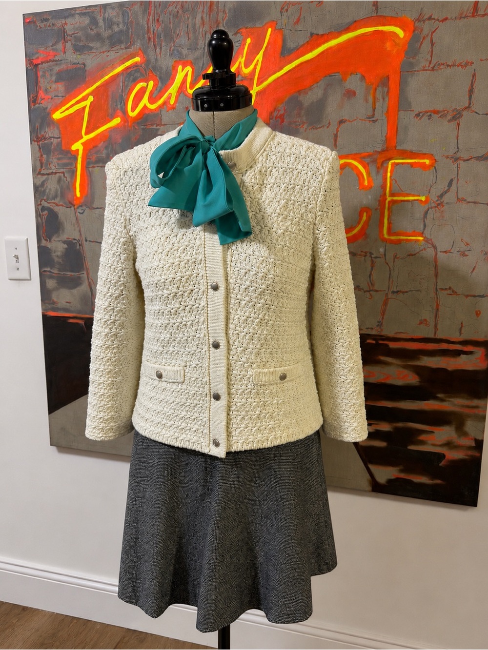 Halogen Ivory, Textured Lady Jacket | Quiet Luxury